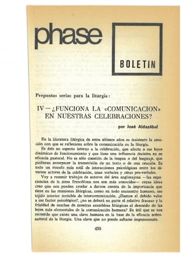 Preguntas serias para la liturgia. IV. ¿Funciona la “comunicación” en nuestras celebraciones?