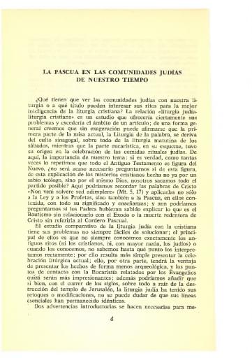 La Pascua en las comunidades judías de nuestro tiempo