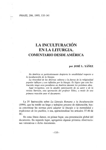 Realizaciones de inculturación en la liturgia romana