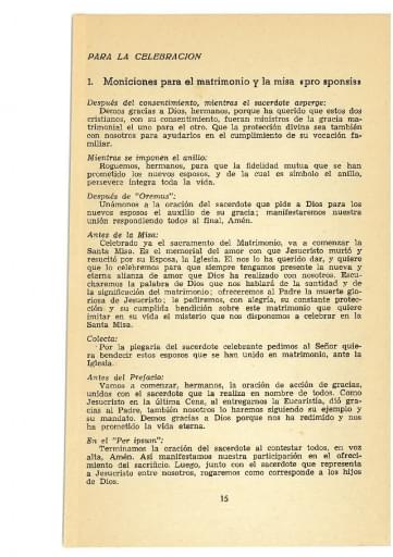 Moniciones para el matrimonio y la misa “pro sponsis”