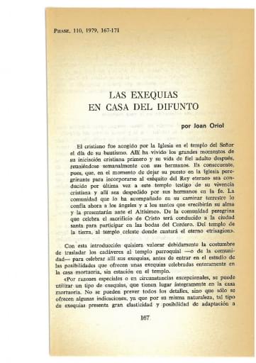 Las exequias en casa del difunto