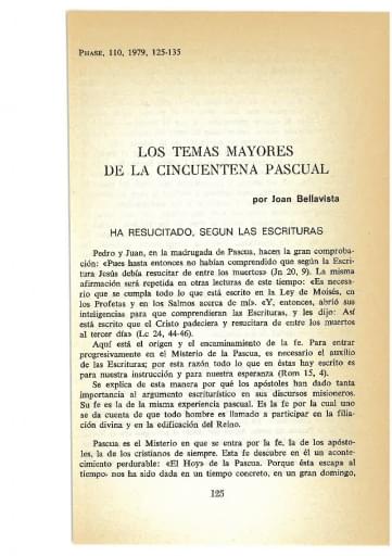 Los temas mayores de la cincuentena pascual
