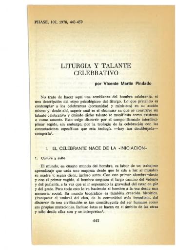 Liturgia y talante celebrativo