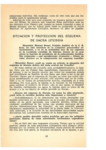 Situación y proyección del esquema de sacra liturgia