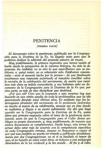 Penitencia (primera parte)