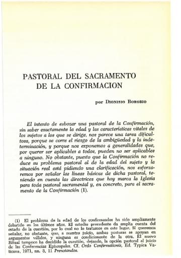Pastoral del sacramento de la confirmación