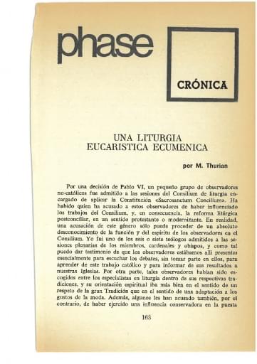 Una liturgia eucarística ecuménica