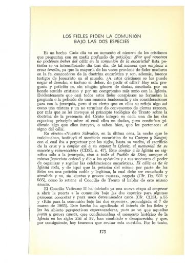 Los fieles piden la comunión bajo las dos especies