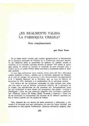 ¿Es realmente válida la parroquia urbana?