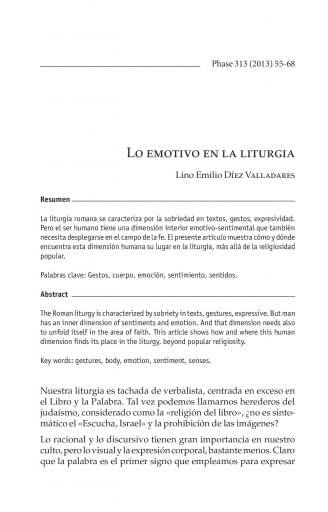 Lo emotivo en la liturgia (Lino Emilio Díez Vallada-res)