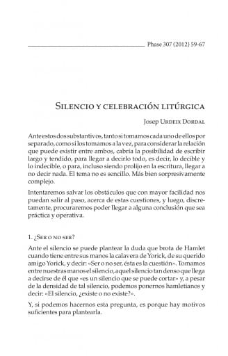 Silencio y celebración litúrgica (Josep Urdeix Dordal)