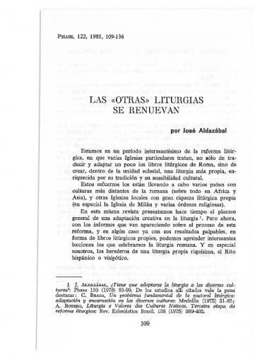 Las “otras” liturgias se renuevan