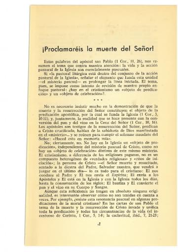 ¡Proclamaréis la muerte del Señor!