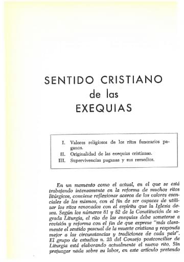 Sentido cristiano de las exequias