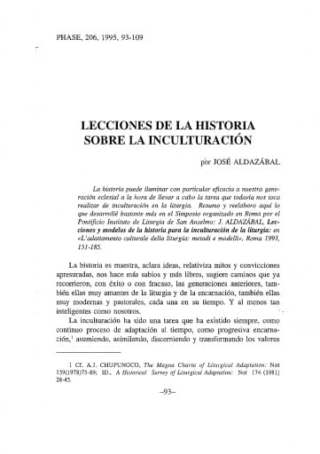 Lecciones de la historia sobre la inculturación