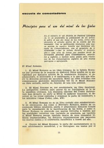 Principios para el uso del misal de los fieles