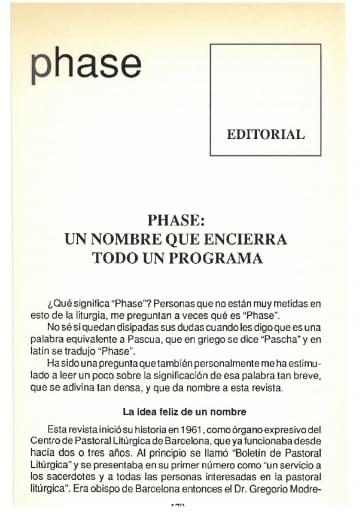 Phase: un nombre que encierra todo un programa