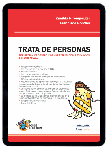 Portada del libro «trata de personas perspectiva de género, fines de explotación, legislación, jurisprudencia», de Niremperger Zunilda, Rondán Francisco