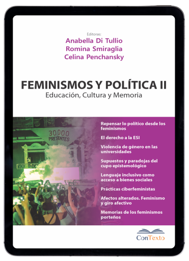 Portada del libro «FEMINISMOS Y POLÍTICA II», de Anabella Di Tullio, Romina Smiraglia