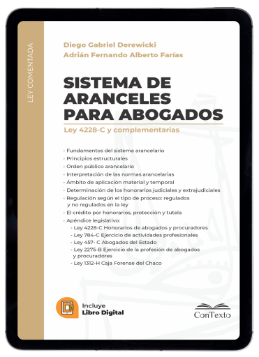 Portada del libro «Sistema de aranceles para abogados: Ley 4228-C y complementarias», de Diego Gabriel Derewicki, ADRIAN FARIAS