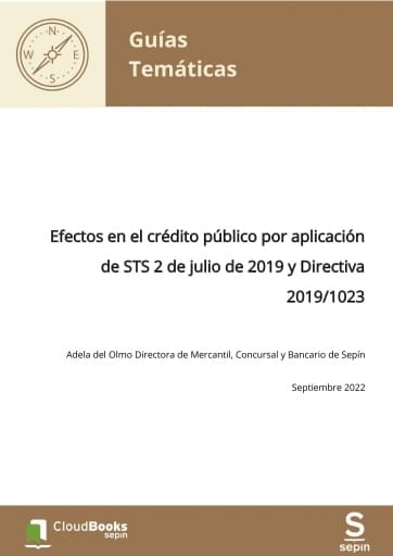 Efectos en el crédito público por aplicación de STS 2 de julio de 2019 y Directiva 2019/1023