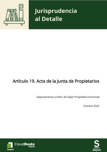 Artículo 19 LPH. Acta de la Junta de Propietarios