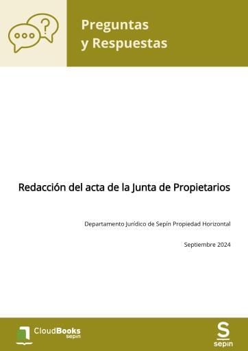 Redacción del acta de la Junta de Propietarios