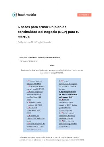 6 pasos para armar un plan de continuidad del negocio...