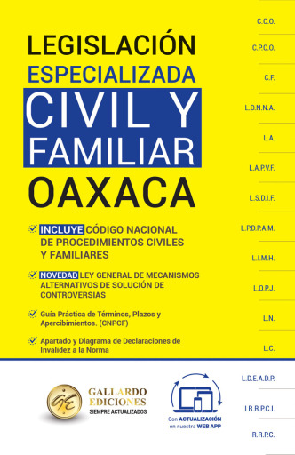 Legislación Especializada Civil y Familiar Oaxaca 2026