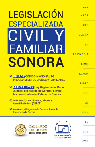 Legislación Especializada Civil y Familiar Sonora 2026