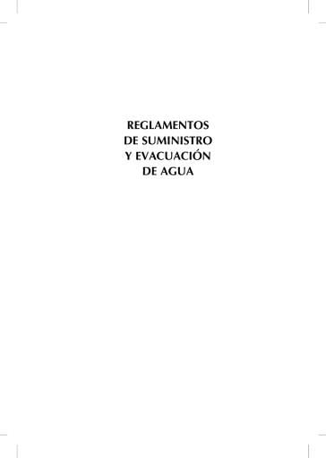 Reglamentos de suministro y evacuación de agua