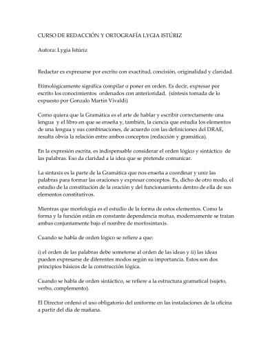 Curso de Redacción  y Ortografía