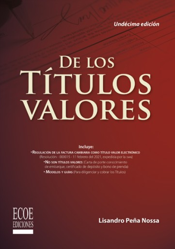 De los títulos valores - 11va edición