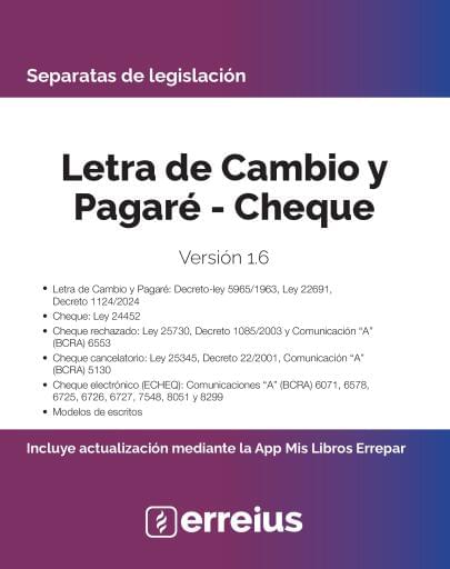 Portada del libro «Separata Letra de Cambio y Pagaré - Cheque 1.6»