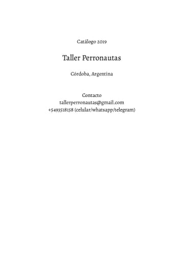 Taller Perronautas - catálogo 2020