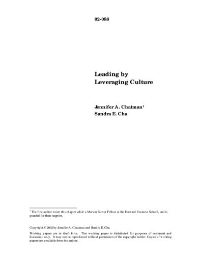 Leading by Leveraging Culture cover image