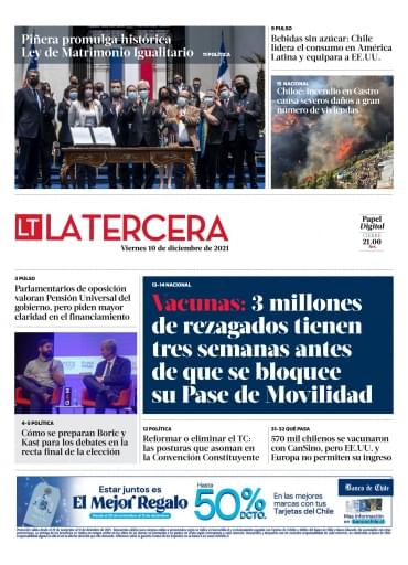 10-12-2021 La Tercera - p 1, 2 y 3 cover image