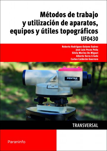 Portada del libro «UF0430 Métodos de trabajo y utilización de aparatos, equipos y útiles topográficos (E-Book)»