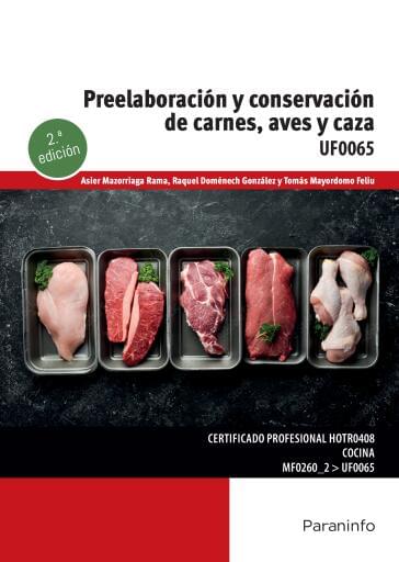 UF0065 - Preelaboración y conservación de carnes, aves y caza