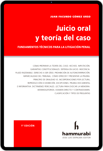 Portada del libro «Gómez Urso. Juicio oral y teoría del caso», de Gómez Urso Juan Facundo