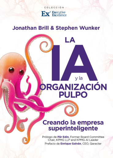 Portada del libro «La IA y la Organización Pulpo», de Jonathan Brill, Stephen Wunker