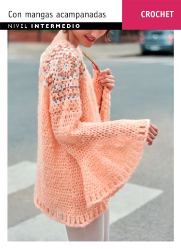 Crochet Mangas acampan: Nivel Intermedio
