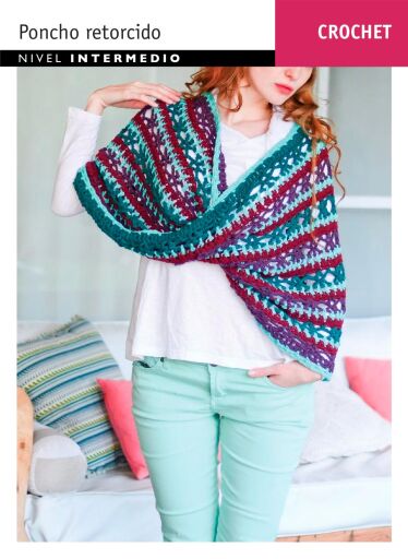 Crochet Poncho retorcido: Nivel Intermedio