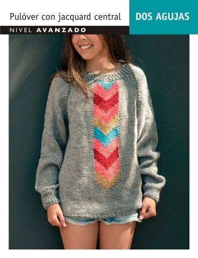 Dos agujas Pulover jacquard: Nivel Avanzado
