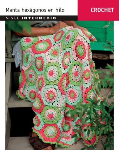 Crochet Manta hexágonos hilo: Nivel Intermedio