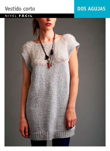Dos agujas Vestido corto: Nivel Fácil