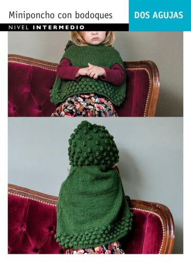 Dos agujas Mini poncho bodoques: Nivel Intermedio