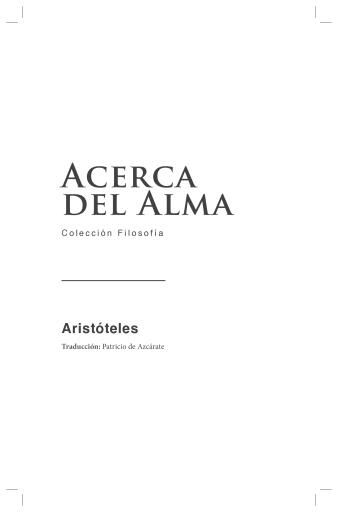Acerca del Alma