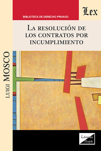 Portada del libro «Resolución de los contratos por incumplimiento», de Luigi Mosco