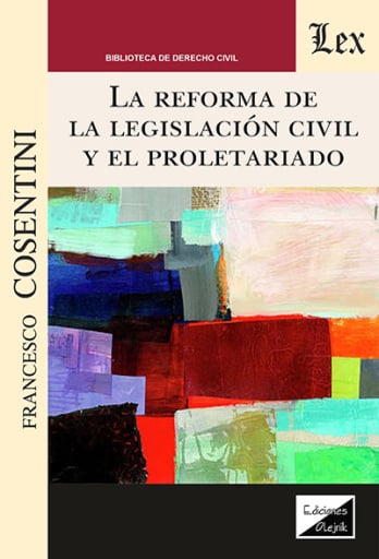 Portada del libro «La reforma de la legislaciòn civil y el proletariado», de Francesco Cosentini